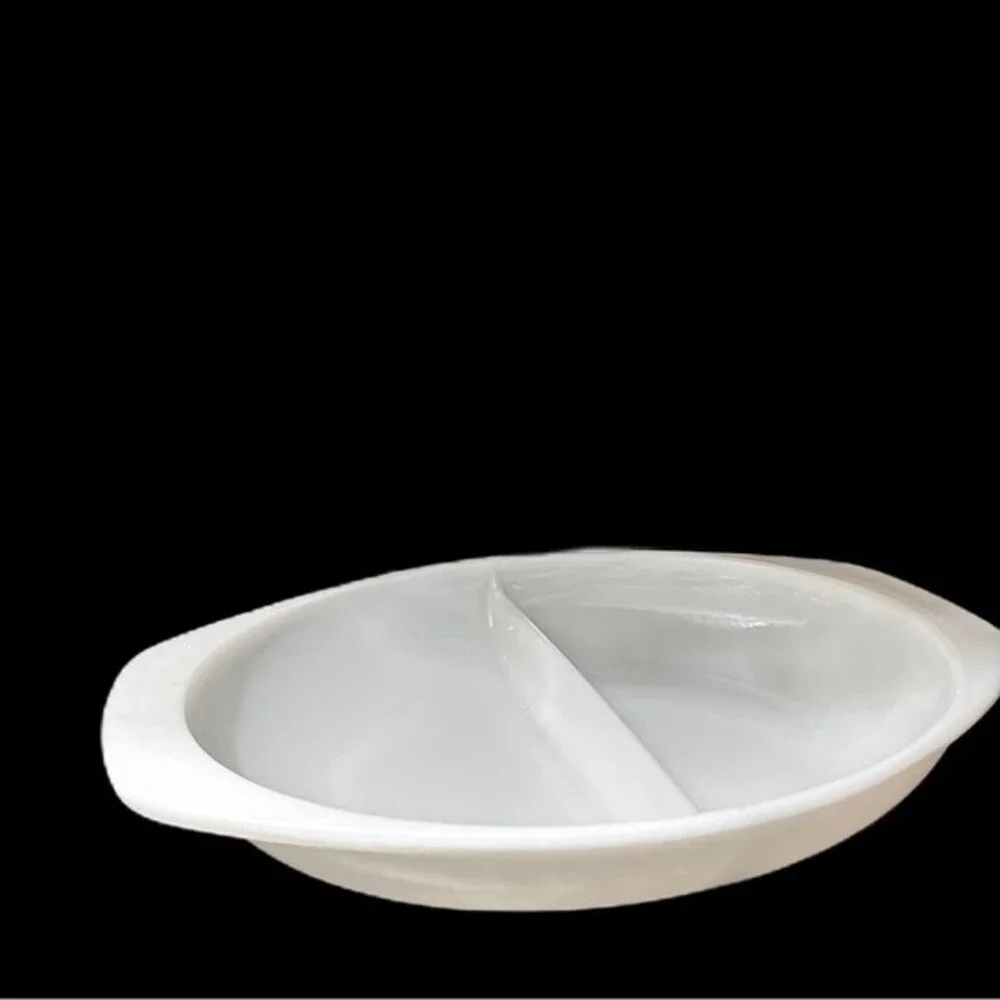 Vintage Pyrex Oval Divided Casserole‎ Dish Farmhouse Country Cottage Home Decor